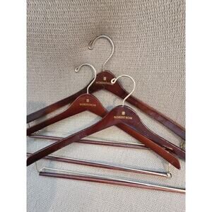 VTG Nordstrom Classy Wood Hangers Lot Of 3 Suit & Pant Hangers Old Money